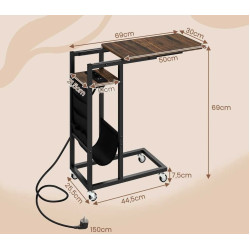 Журнальный столик Costway JV11948DE-CF (Brown/Black) Thumb