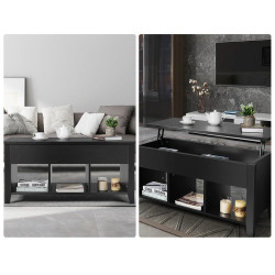 Masa pentru reviste Costway JV12057DK (Black) Thumb