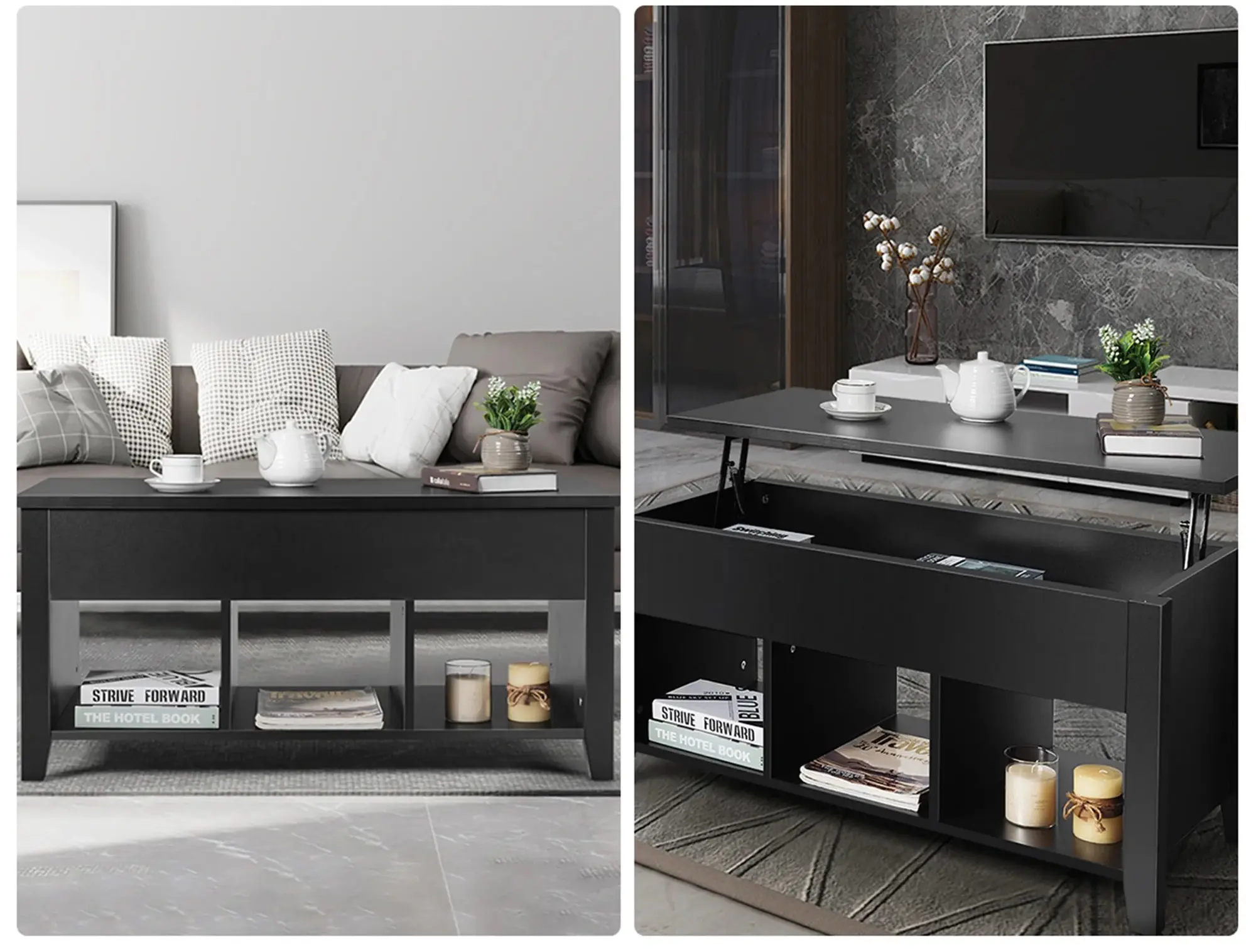 Masa pentru reviste Costway JV12057DK (Black)