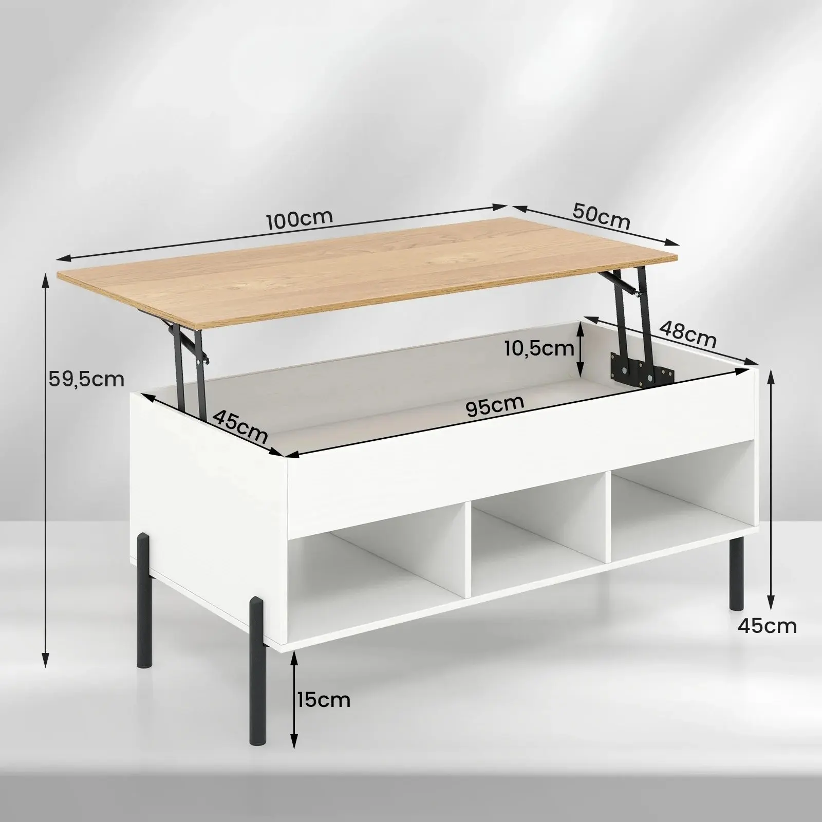 Masa pentru reviste Costway JV12068WH (White) - 3