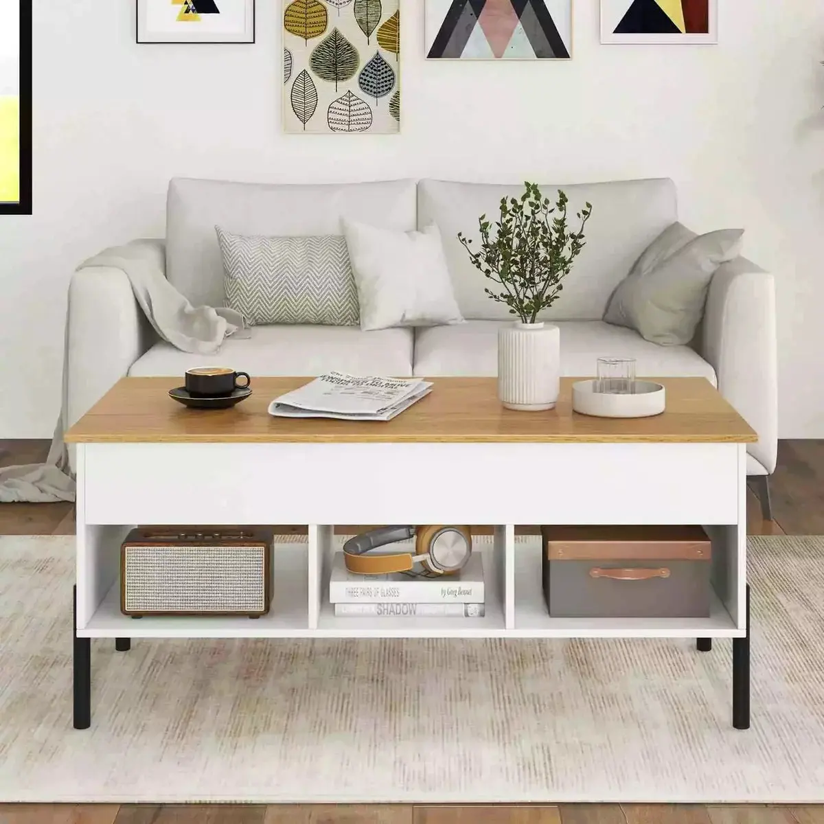 Masa pentru reviste Costway JV12068WH (White) - 4