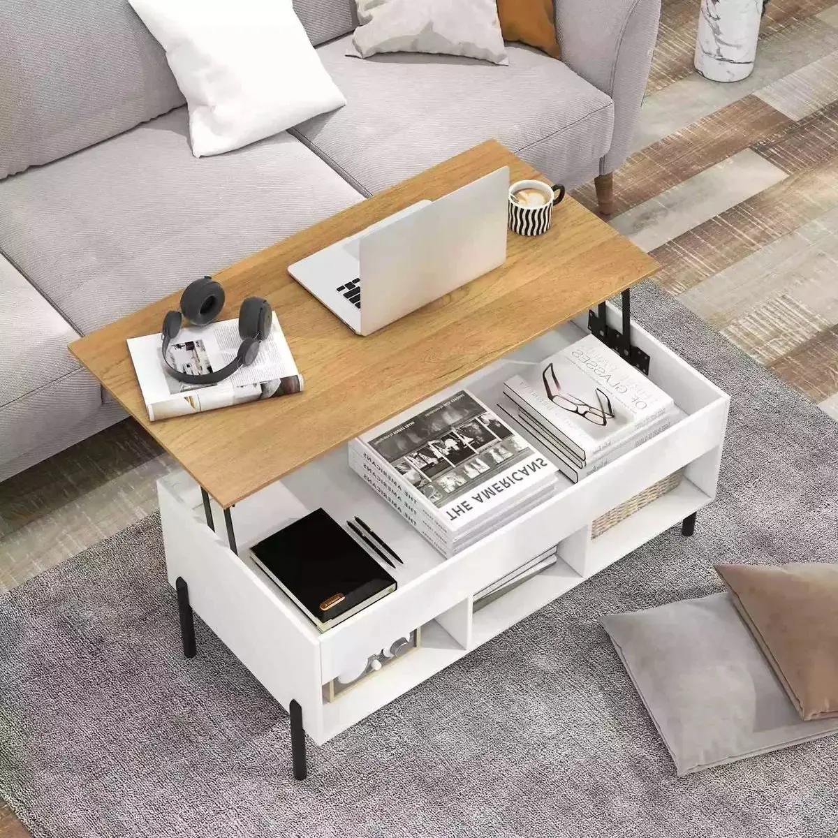 Masa pentru reviste Costway JV12068WH (White) - 5