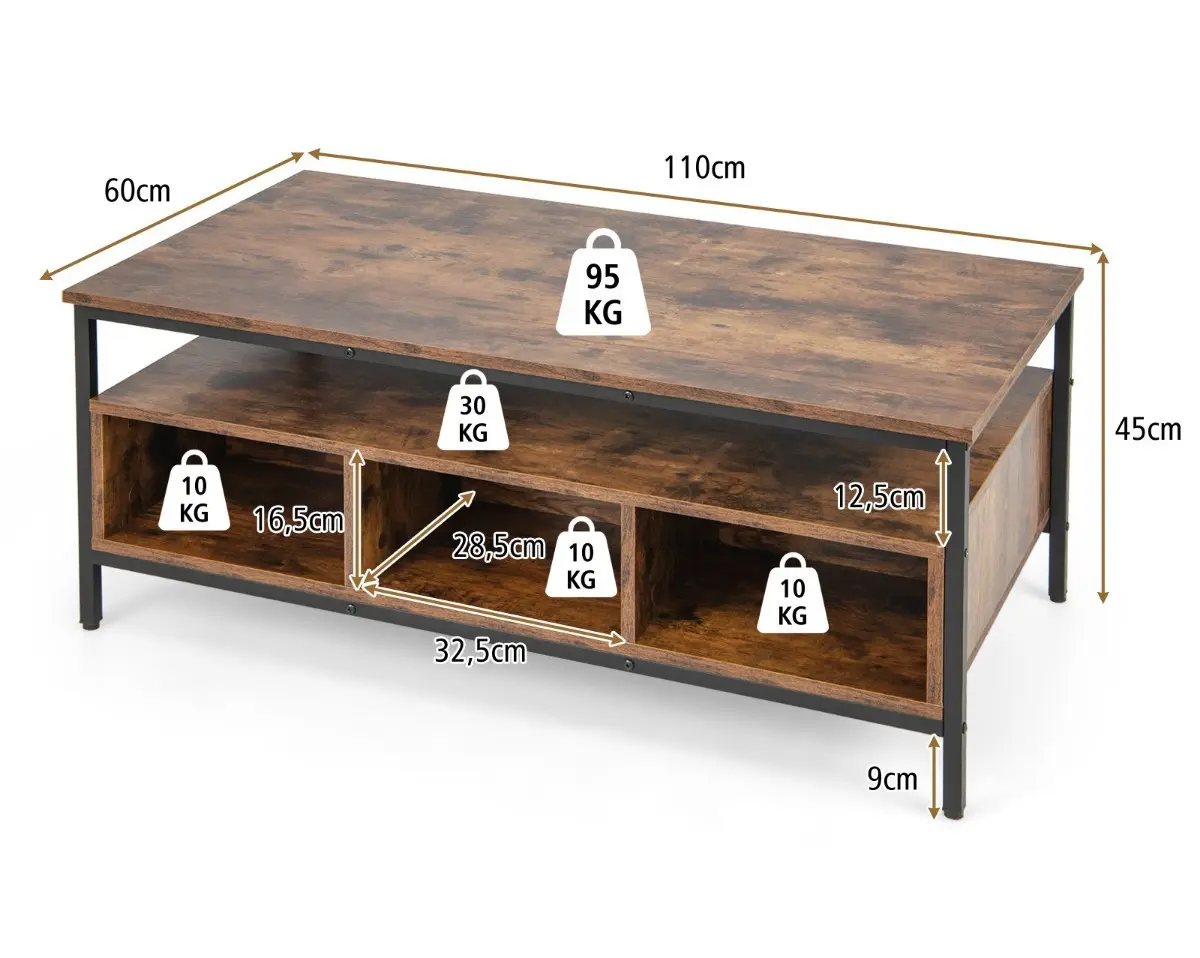 Masa pentru reviste Costway JV12117CF (Brown)