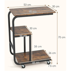 Журнальный столик Costway JV12140CF-2 (Brown/Black) Thumb