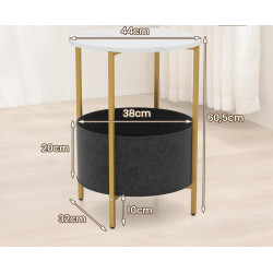Masa pentru reviste Costway JV12145WH (White/Gold/Black) Thumb