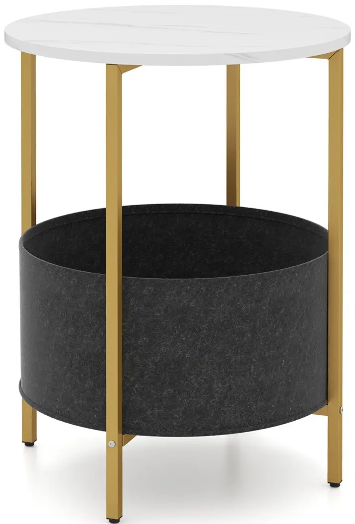 Masa pentru reviste Costway JV12145WH (White/Gold/Black)