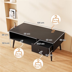 Журнальный столик Costway JV12314DK (Black) Thumb