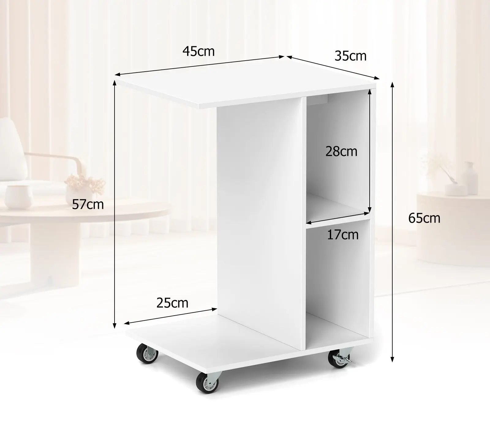 Журнальный столик Costway JV12371WH (White)