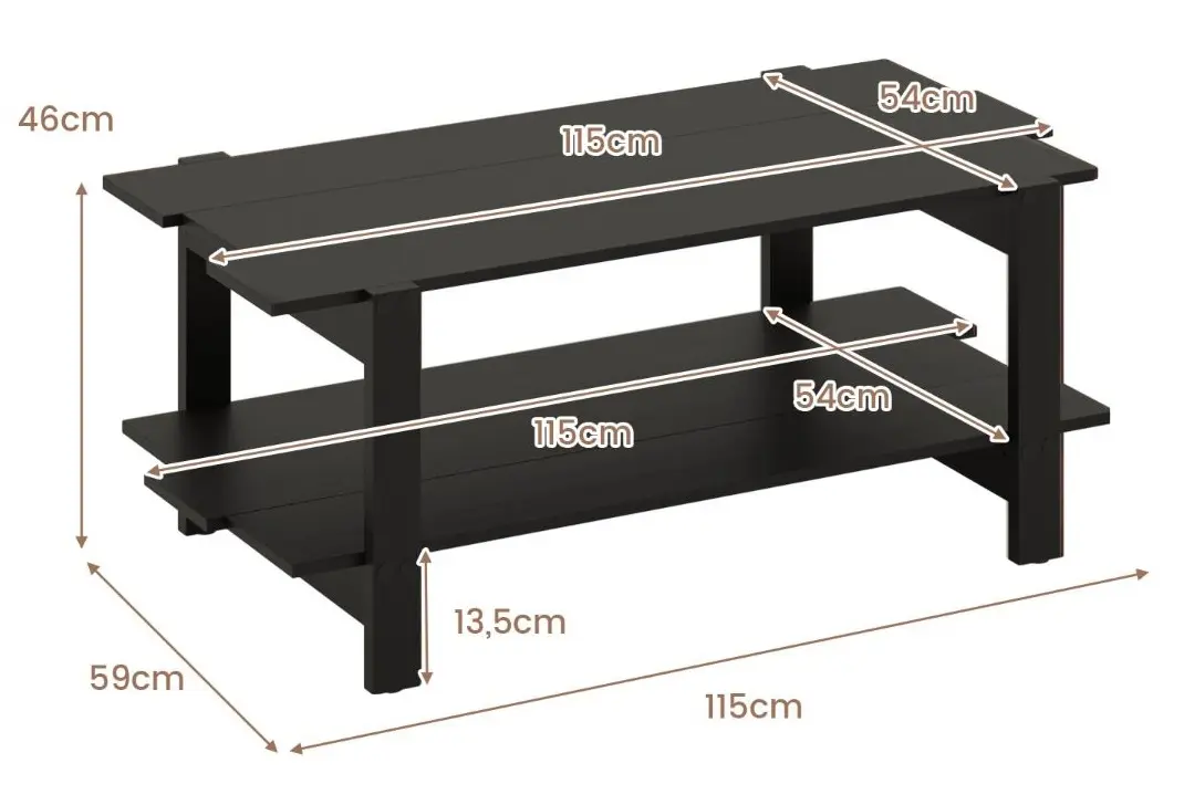 Журнальный столик Costway JV12564DK (Black)
