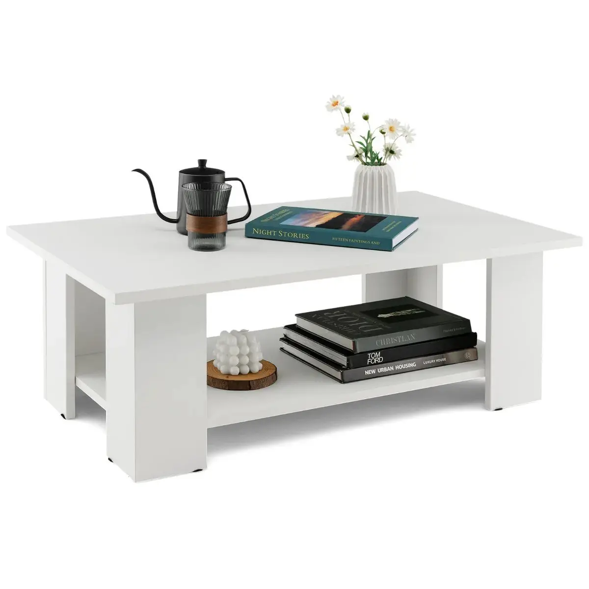 Masuta cafea Costway JV12804WH (White) - 2