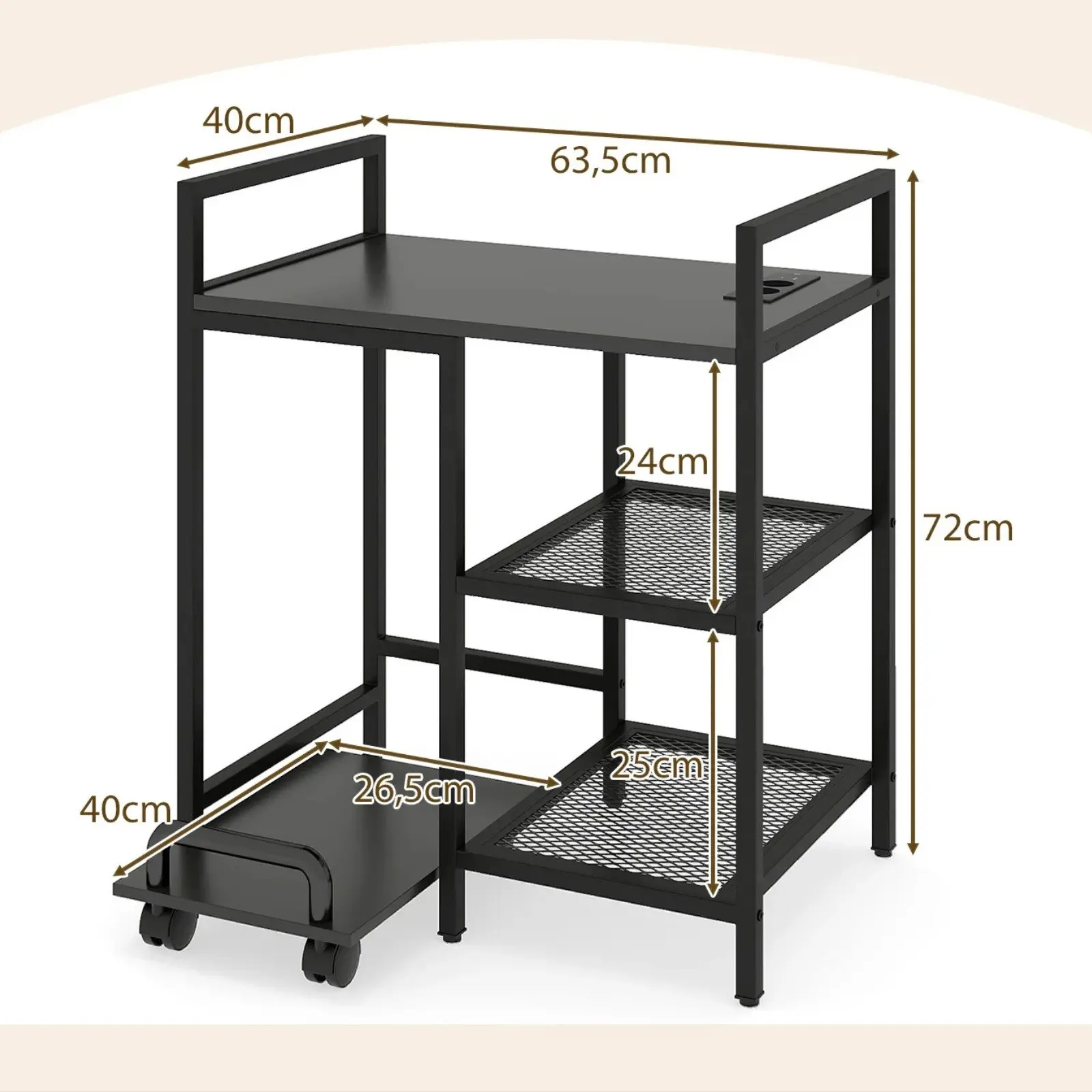 Masa pentru reviste Costway JV12813DE-DK (Black) - 3