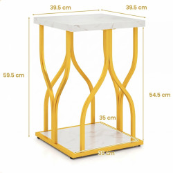 Masuta cafea Costway JV13297WH (White/Gold) Thumb