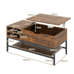 Masa pentru reviste Costway JV13418CF (Brown) Thumb