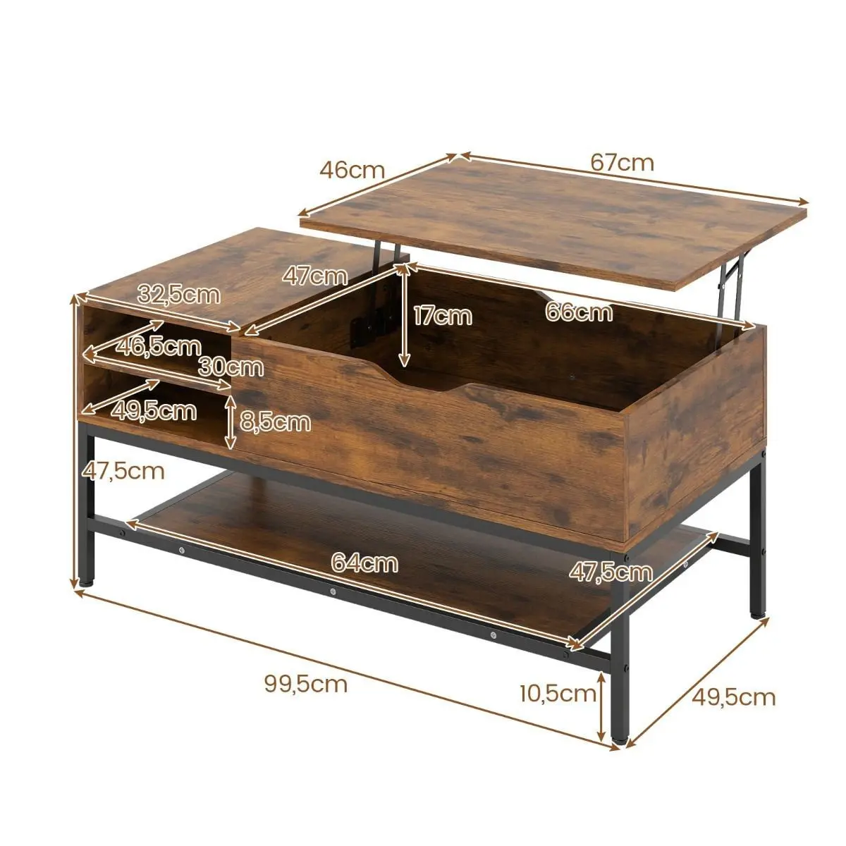 Masa pentru reviste Costway JV13418CF (Brown) - 3