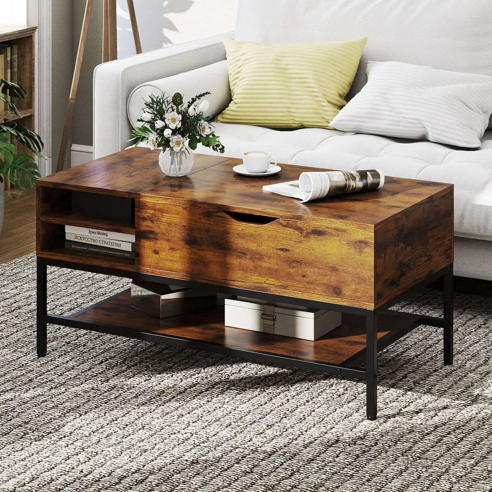 Masa pentru reviste Costway JV13418CF (Brown) - 4