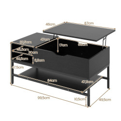 Masuta cafea Costway JV13418DK (Black) Thumb