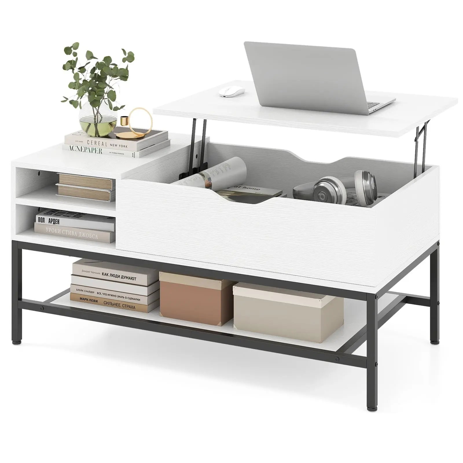 Masuta cafea Costway JV13418WH (White) - 2