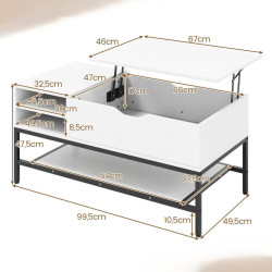 Masuta cafea Costway JV13418WH (White) Thumb