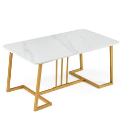 Masuta cafea Costway JV13658WH (White/Gold) Thumb