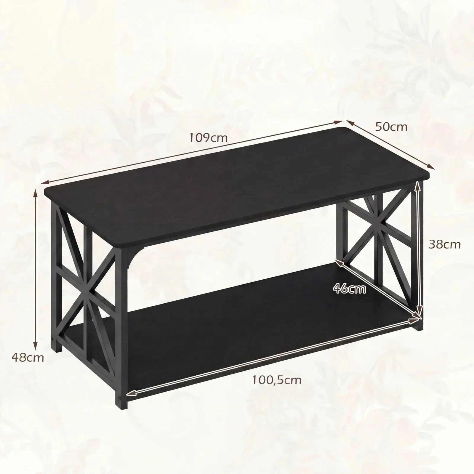 Masuta cafea Costway JV13772DK (Black) - 3
