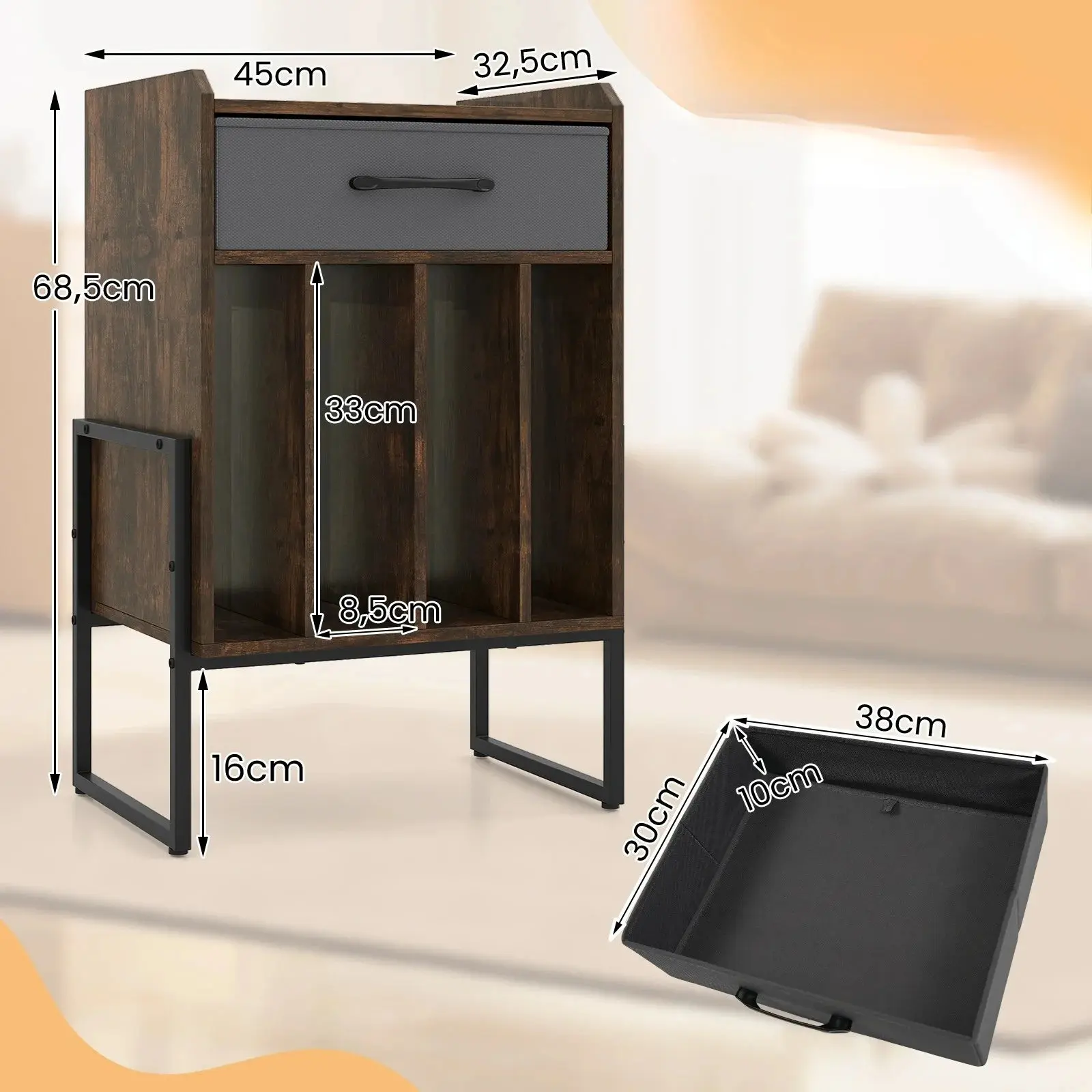 Журнальный столик Costway JV13830CF (Brown) - 3
