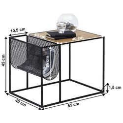 Masa pentru reviste Tempo Kondela Flyn (Walnut/Black) Thumb