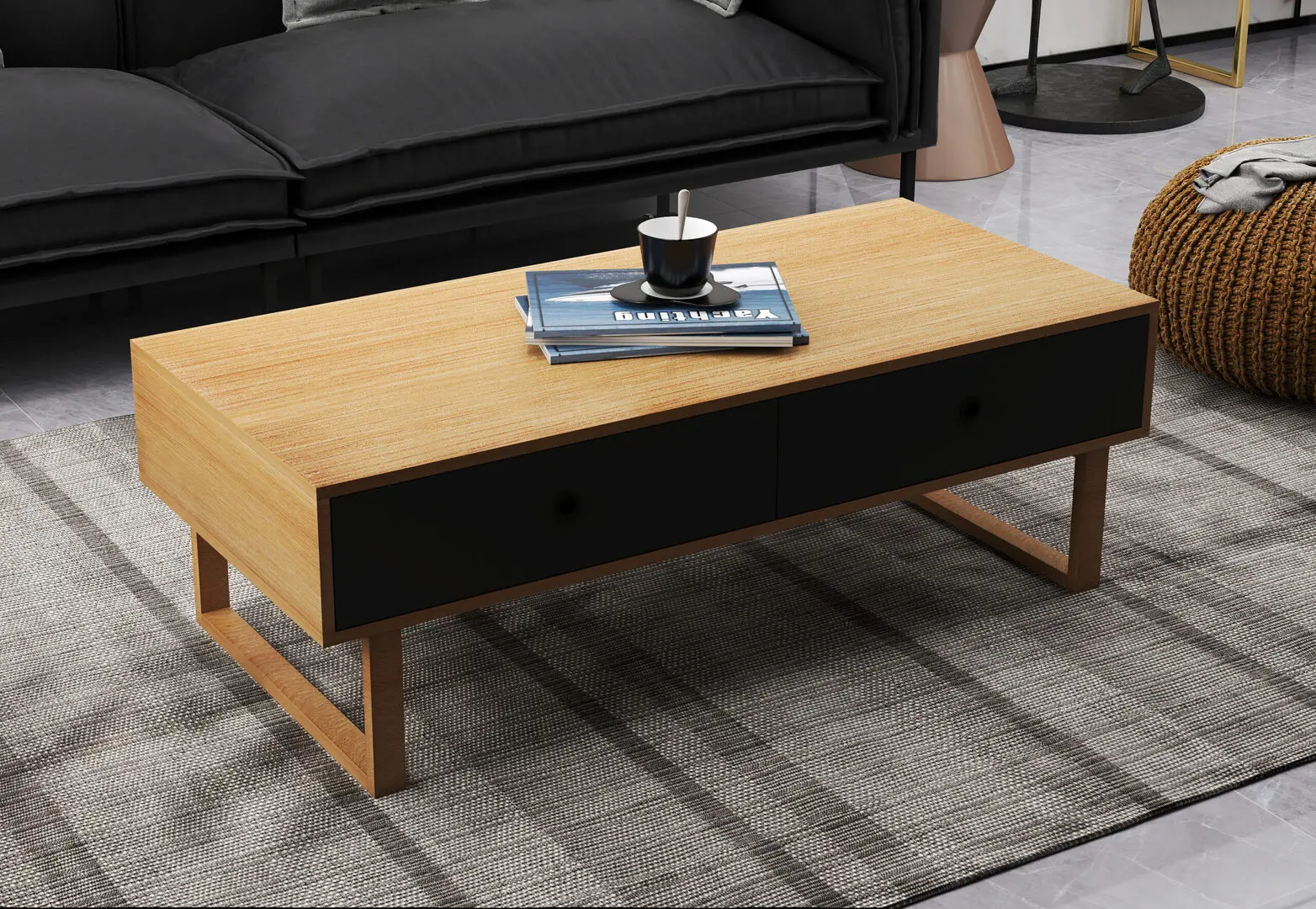 Журнальный столик DP Dello (Black/Wood)