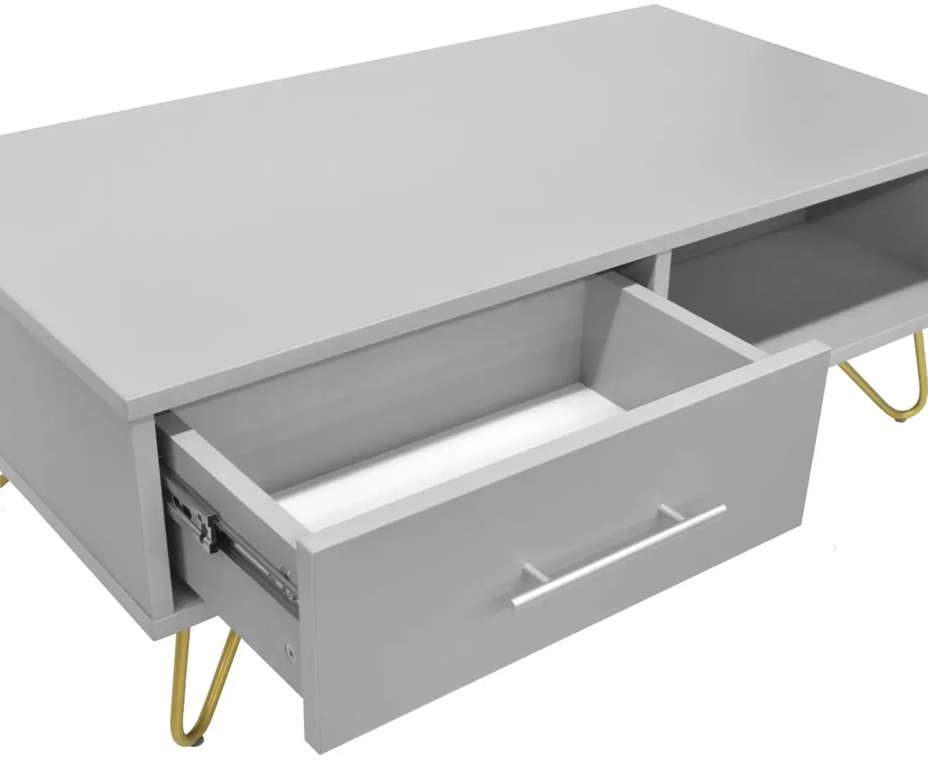 Masa pentru reviste DP Mia cu sertare (Grey/Gold)