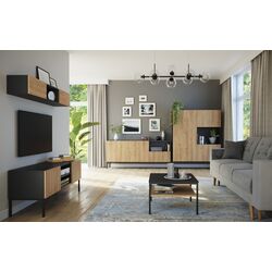 Masa pentru reviste Eltap Lanzzi (Black Matt/Artisan Oak) Thumb