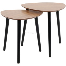 Set masute pentru reviste Excellent Houseware 7028004 (Natural/Black)