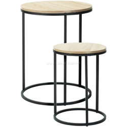 Set masute pentru reviste Excellent Houseware 921671 (Natural/Black)
