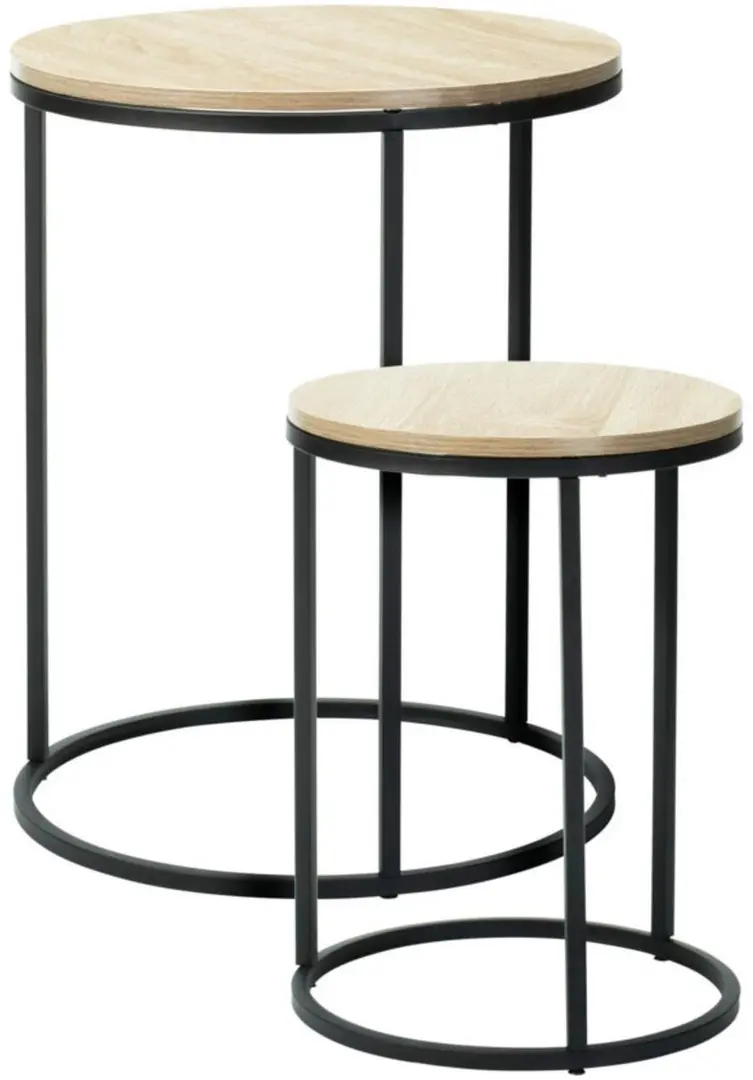 Set masute pentru reviste Excellent Houseware 921671 (Natural/Black)