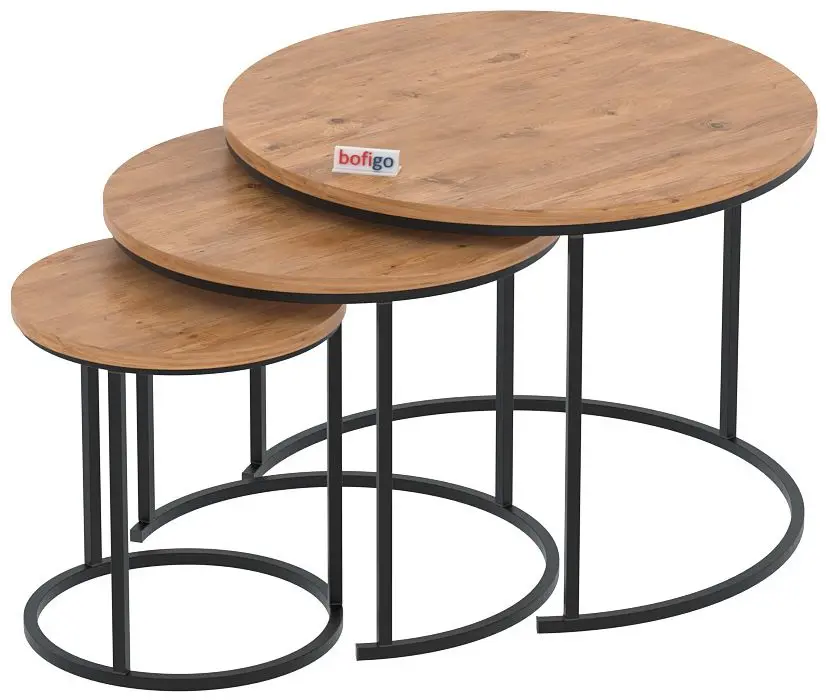 Набор журнальных столиков Bofigo Kamer (Pine/Black) - 5