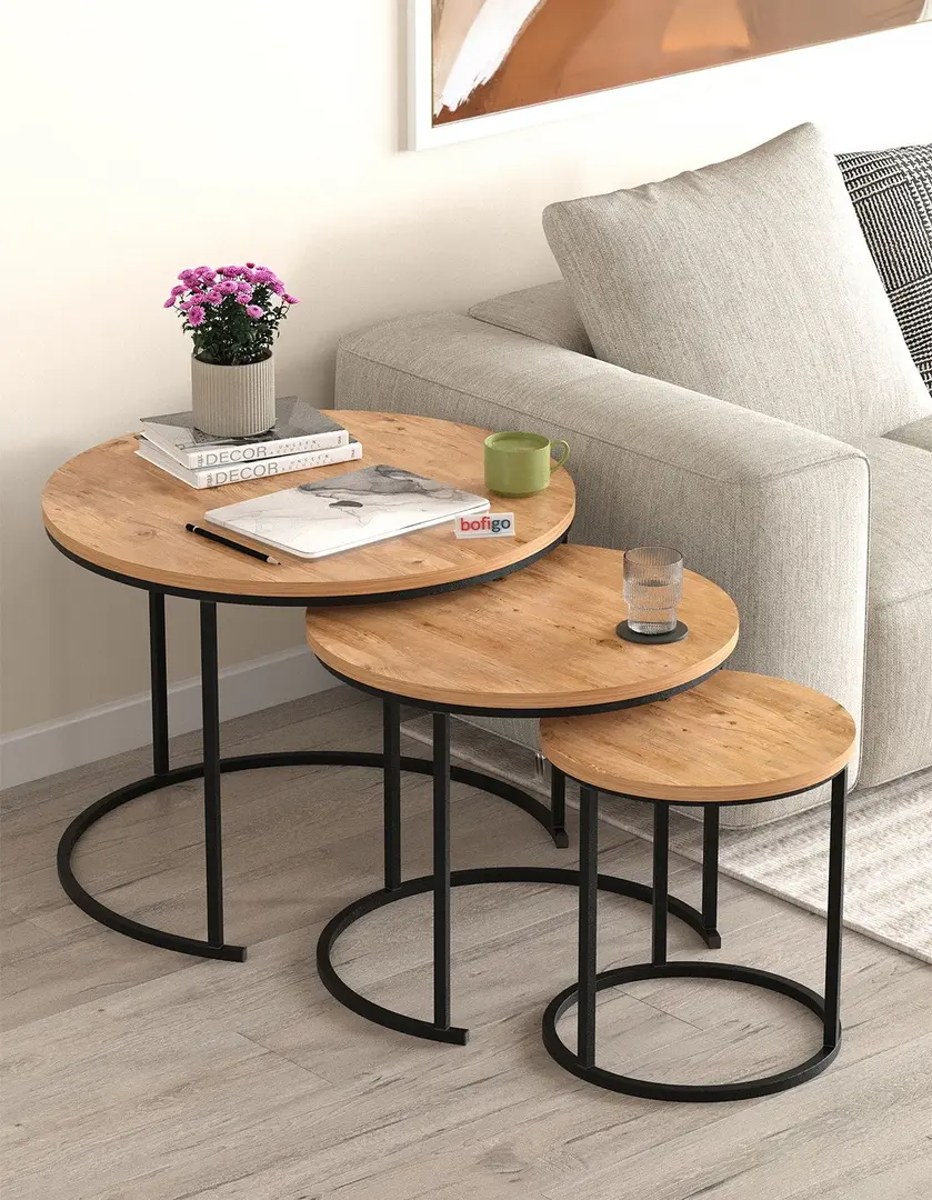 Набор журнальных столиков Bofigo Kamer (Pine/Black)