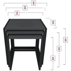 Set masute pentru reviste Bofigo Metal Nesting (Anthracite/Black) Thumb