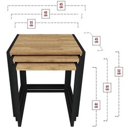 Set masute pentru reviste Bofigo Metal Nesting (Pine/Black) Thumb