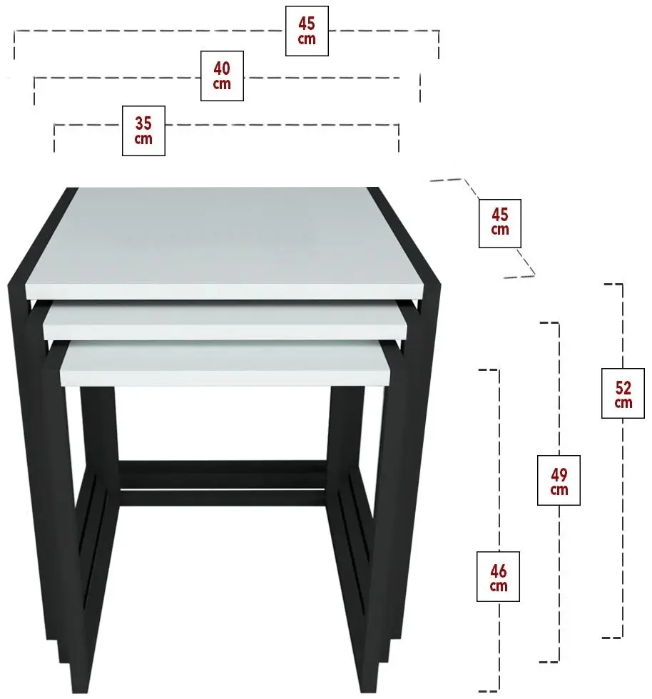 Набор журнальных столиков Bofigo Metal Nesting (White/Black)