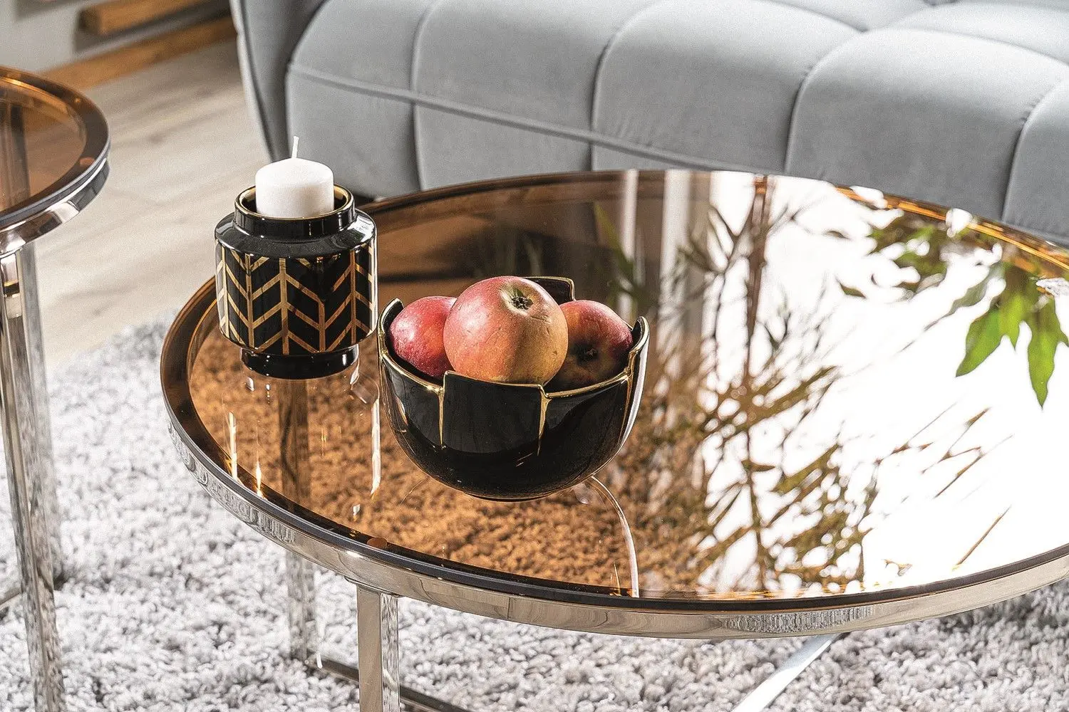 Masa pentru reviste Signal Crystal A (Smocky Amber/Silver) - 2