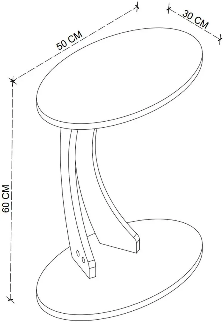Masa pentru reviste Bofigo Ellipse (Anthracite)