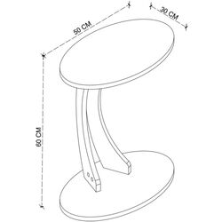 Masa pentru reviste Bofigo Ellipse (White) Thumb