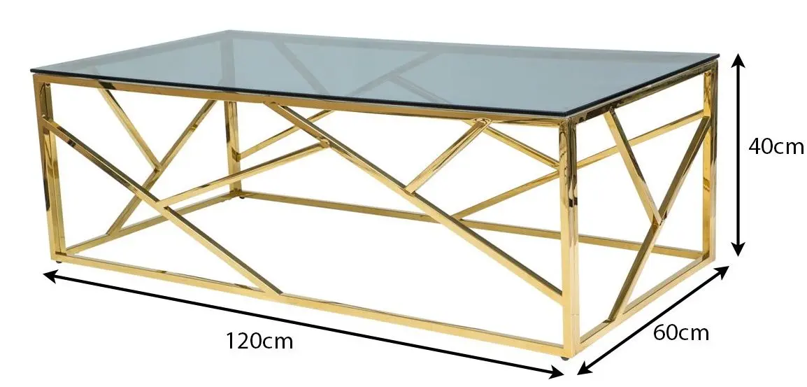 Masa pentru reviste Signal Escada A (Smocked Glass/Gold)