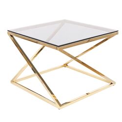 Masa pentru reviste Signal Liam (Smocky Glass/Gold)