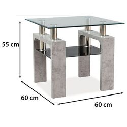 Masa pentru reviste Signal Lisa D (Transparent/Concrete) Thumb