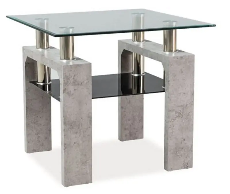 Masa pentru reviste Signal Lisa D (Transparent/Concrete)