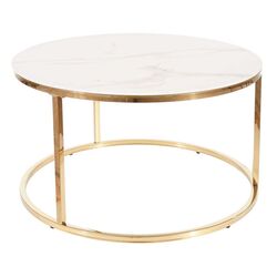 Masa pentru reviste Signal Sabine (Marble White/Gold)