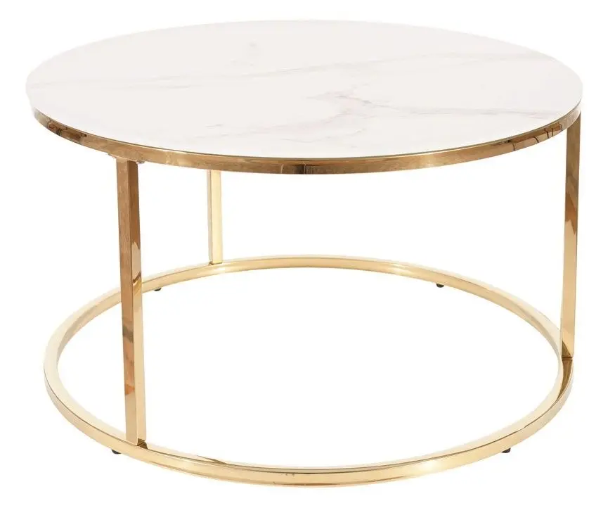 Masa pentru reviste Signal Sabine (Marble White/Gold)