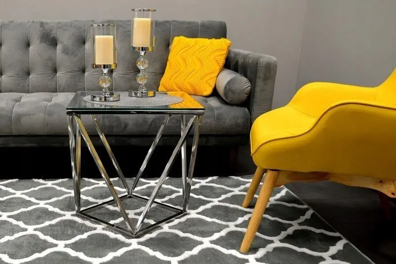 Masa pentru reviste Signal Silver A (Smocky Glass/Silver)