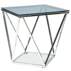 Masa pentru reviste Signal Silver B (Smocky Glass/Silver)