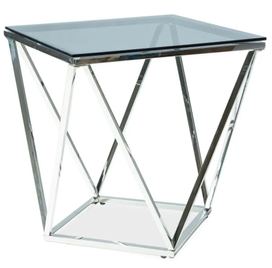 Masa pentru reviste Signal Silver B (Smocky Glass/Silver)