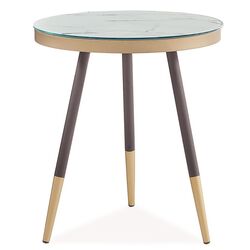 Masa pentru reviste Signal Vega C (White Marble Effect/Black)